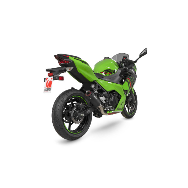 Scorpion Exhaust Kawasaki Ninja 400 2018 - 2023 Red Power Race System Black Ceramic Sleeve